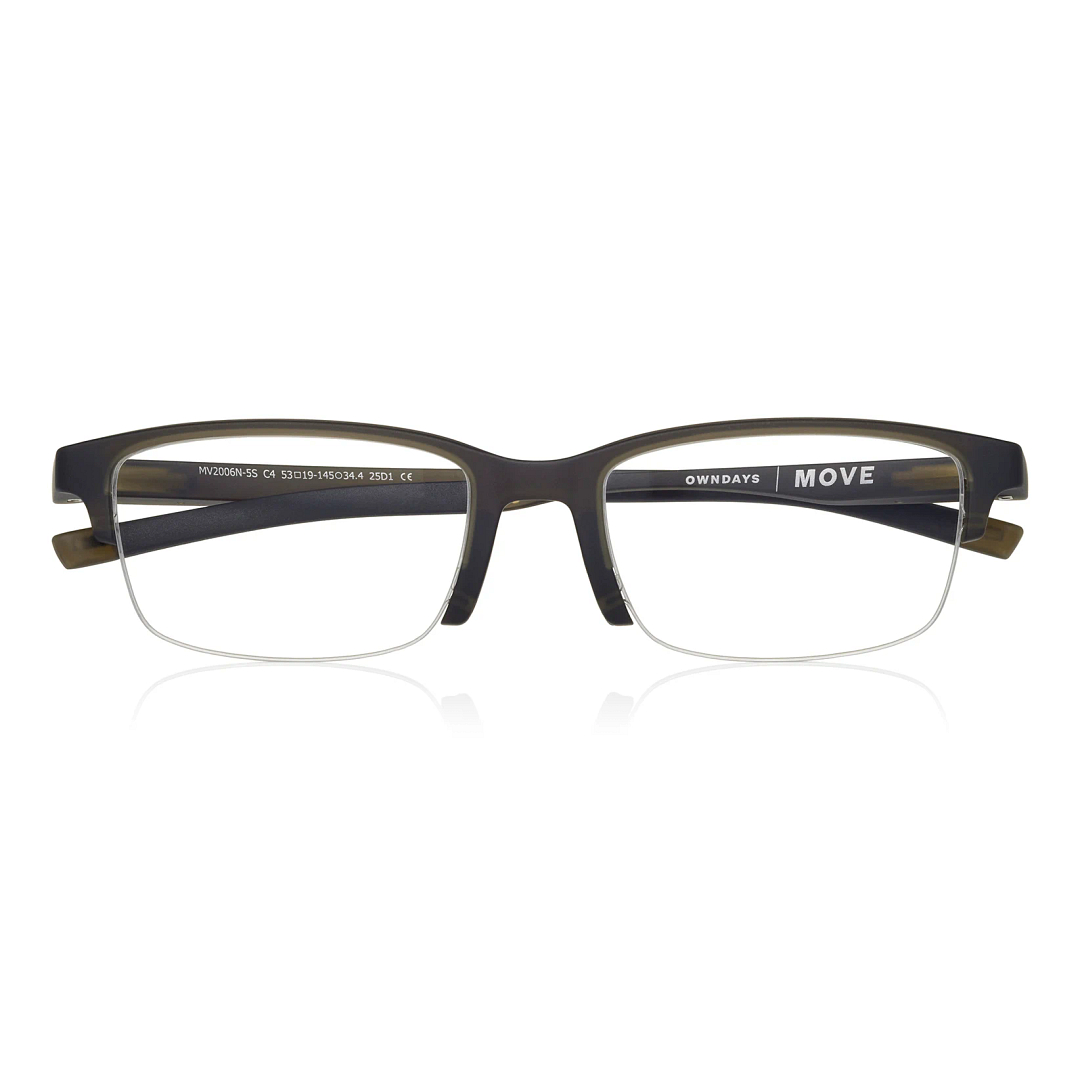 OWNDAYS | MOVE Matte Khaki Half Rim Rectangle right side